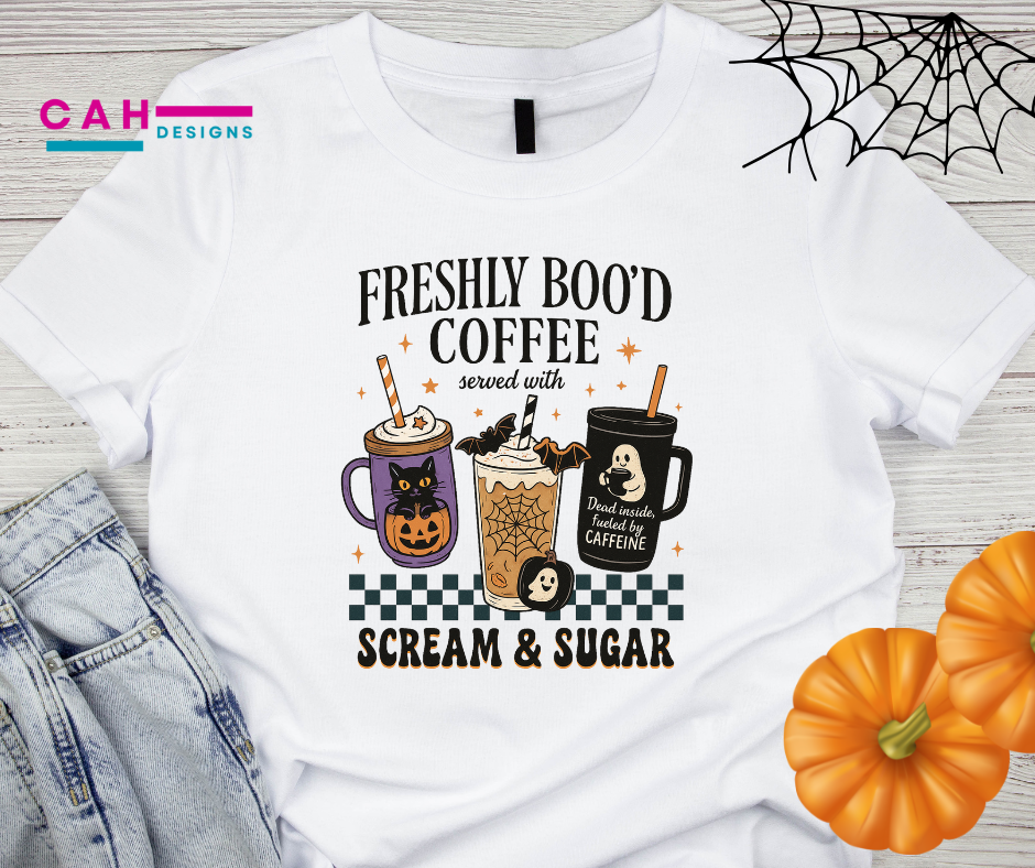 Halloween T-Shirt - Freshly Boo'ed Coffee