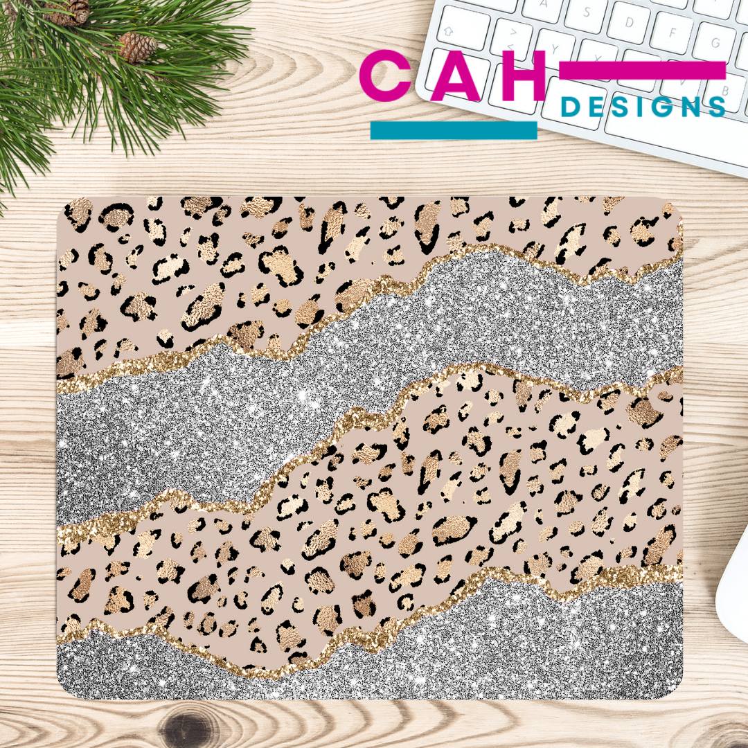 Personalized MousePads - Cheetah with Glitter