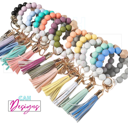 Silicone Bead Keychain Bracelet