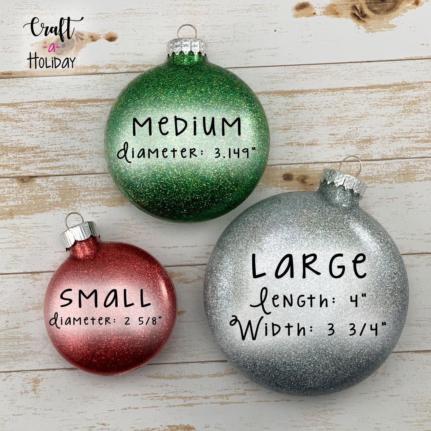 Personalized Glass Glitter Ornament