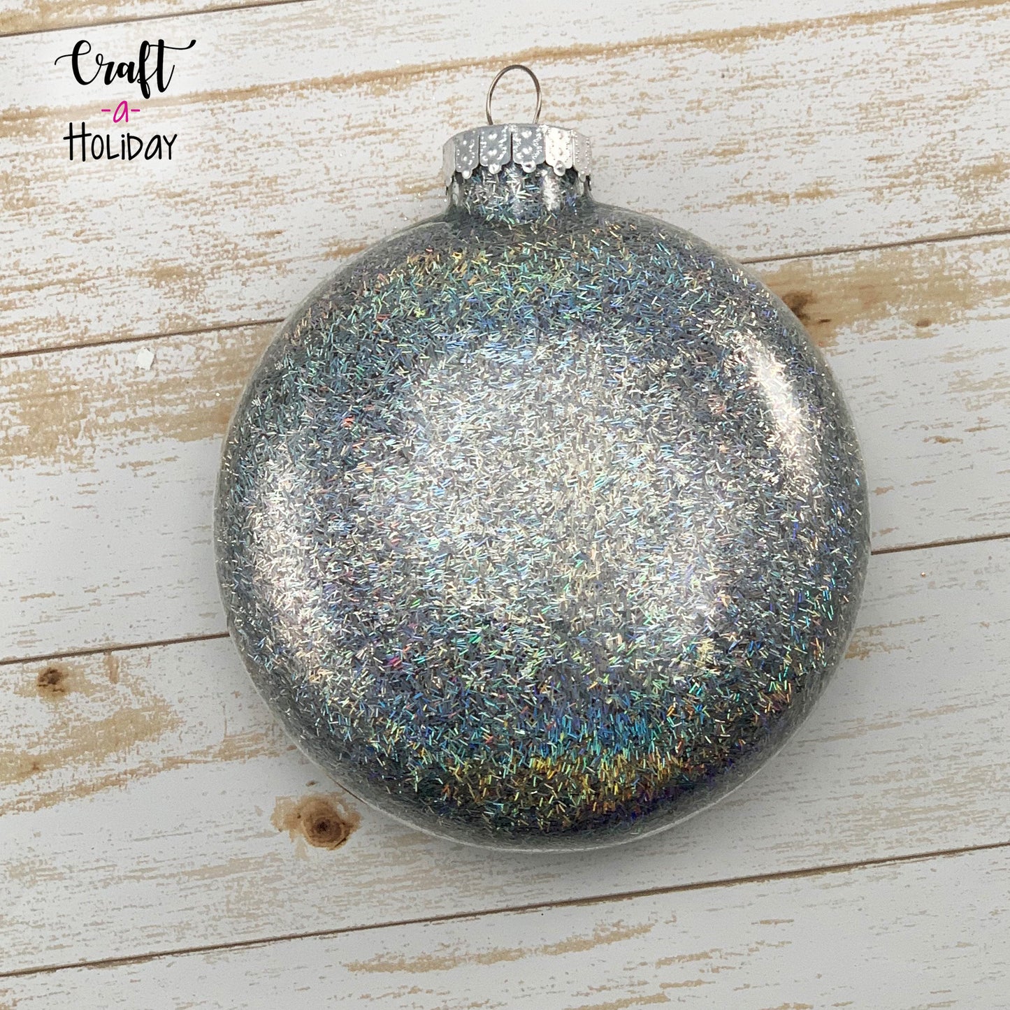 Personalized Glass Glitter Ornament