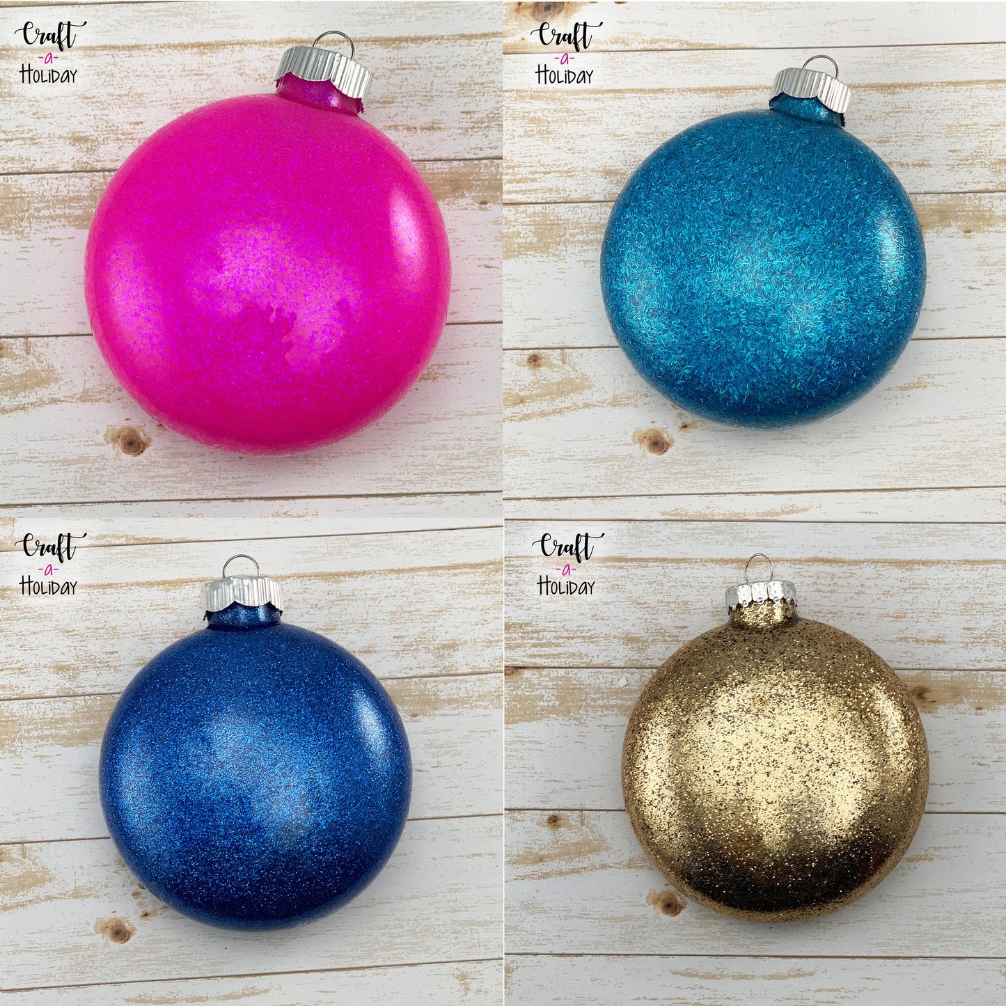 Personalized Glass Glitter Ornament